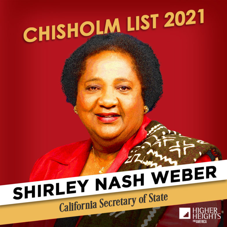 Chisholm 2021 – Shirley Nash Weber, California Secretary of State Profile Picture