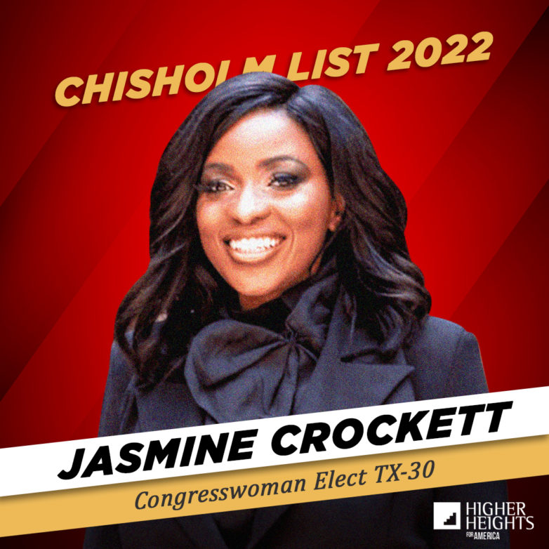 20) Chisholm 2022 –  Jasmine Crockett, Congresswoman-Elect TX-30 Profile Picture